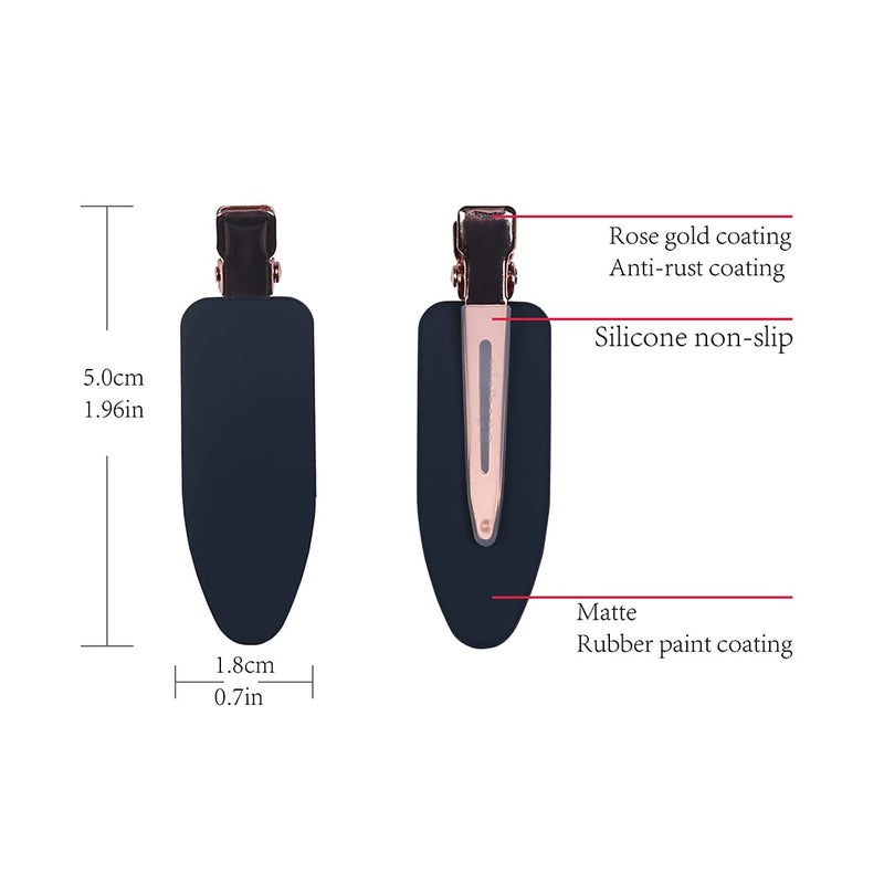 minihope 12 pieces No Bend Hair Clips, Curl Pin Clips, No Crease Hair Clips for Makeup Applicationï¼Œ2022 style, non-slip.Hair won't get caught between plastic attached to metal. (Black)â€¦ - Image 2
