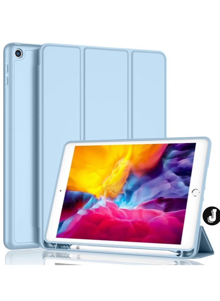 JAJEEK "New iPad 9.7 Case (2018/2017, 6th/5th Gen) Smart Cover with Pencil Holder – Soft Baby Skin Silicone Back, Full Body Protection, Auto Wake/Sleep, Sky Blue" - Image 1