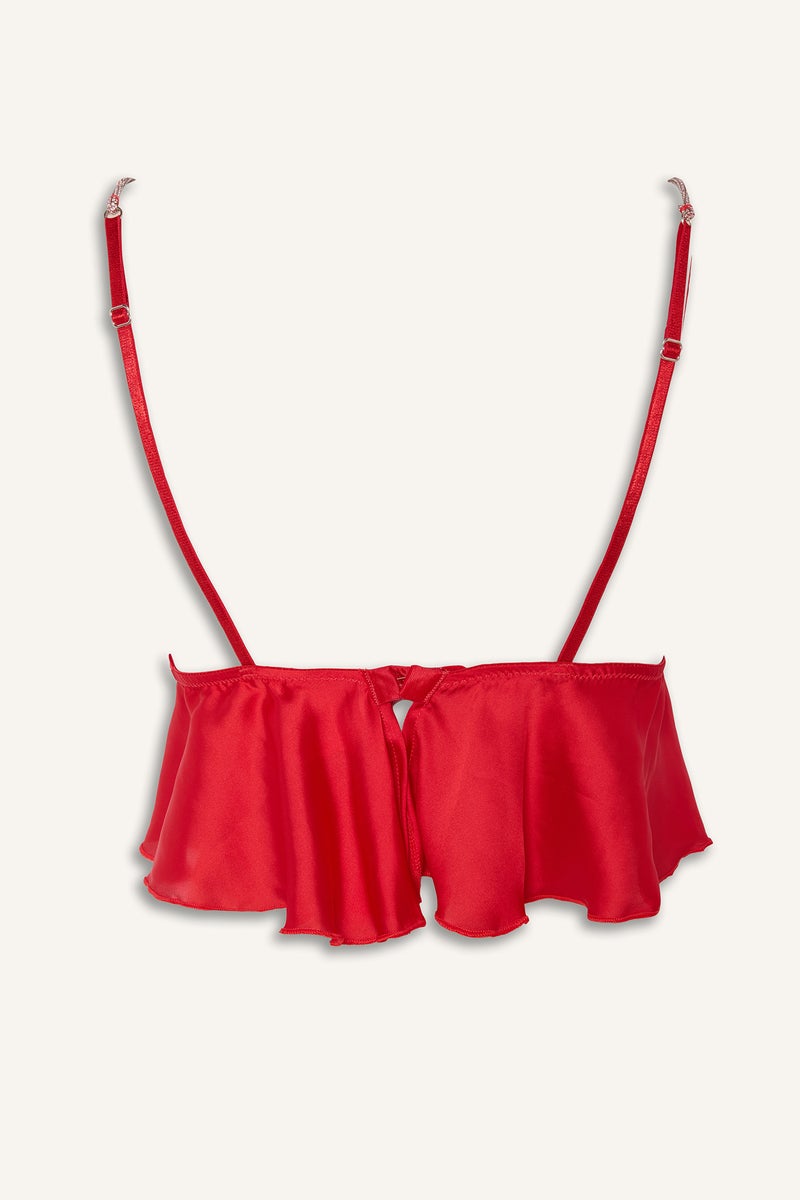 DeFacto Red Woman Regular Fit Strappy Satin Top Casual - Image 2