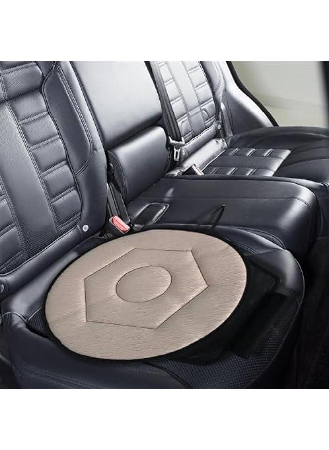 Generic 360 Degree Rotating Seat Cushion Portable Breathable Gift Chair Cushion Rotating Disc for Elderly Travel Home, Beige, 40cmx45cmx2cm  - Image 2