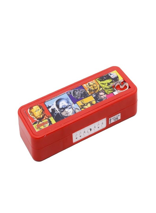 Ski Homeware Puzzle Pencil Box With Number Lock And Game, Perfect For School Children, An Ideal Gift For Kids - Avenger - Plastic, Multicolor - Image 1