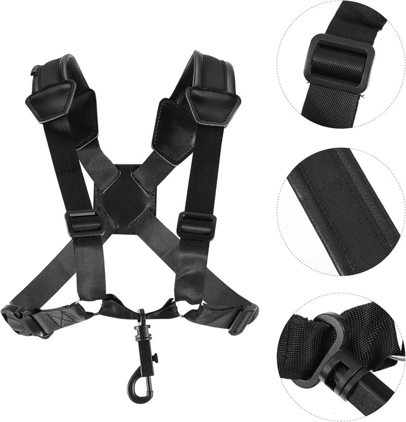 Adjustable Double Shoulder Saxophone Strap for Tenor Saxophone Small Size Hanging Belt with Detachable Soft Shoulder Harness for Music Performance - Image 4