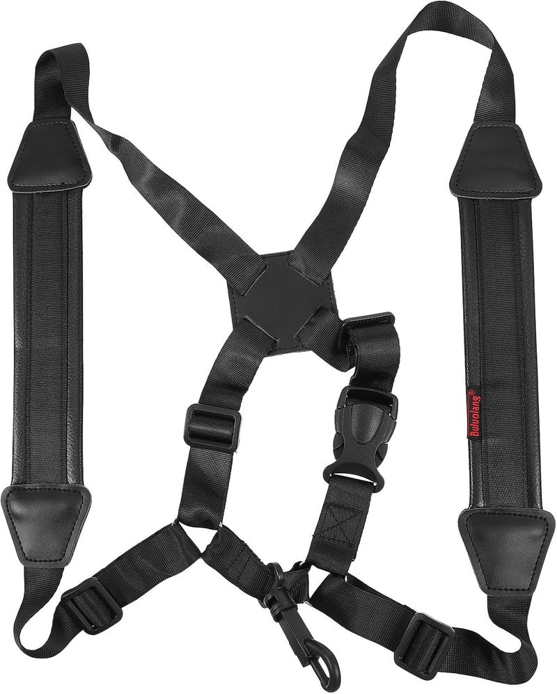Adjustable Double Shoulder Saxophone Strap for Tenor Saxophone Small Size Hanging Belt with Detachable Soft Shoulder Harness for Music Performance - Image 1