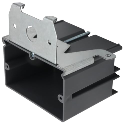 HUIXHAO HXH Adjustable Single-Gang Electrical Box, ETL Listed, (Pack of 1) 3-3/4-Inch Length by 4-Inch Width by 3-Inch Depth, AWG Standard,Grey Plastic Outlet Box - Image 1
