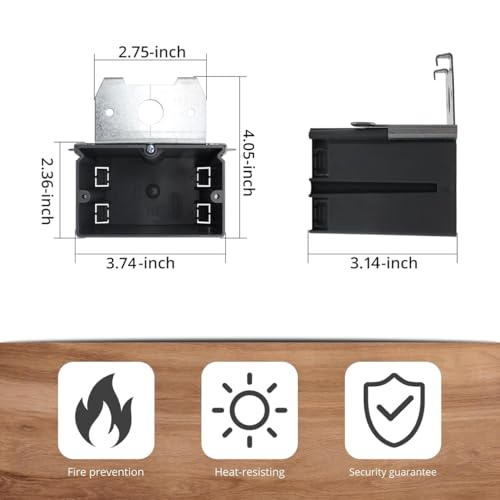 HUIXHAO HXH Adjustable Single-Gang Electrical Box, ETL Listed, (Pack of 1) 3-3/4-Inch Length by 4-Inch Width by 3-Inch Depth, AWG Standard,Grey Plastic Outlet Box - Image 2