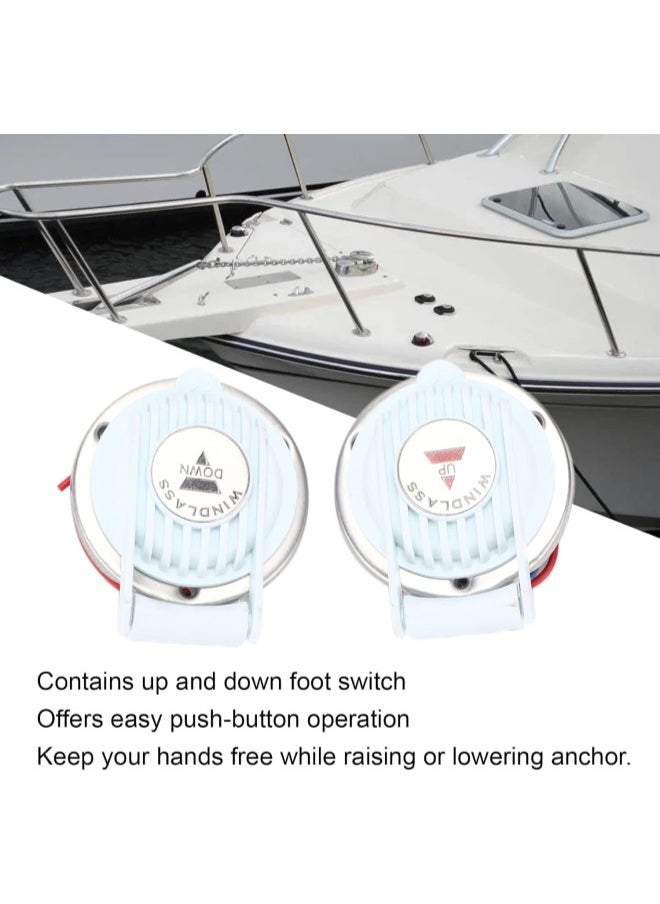 silvercnc - Windlass Footswitch, Up and Down Foot Switch White DC 12V/24V Boat Foot Switch for Ship for Winch - Image 1