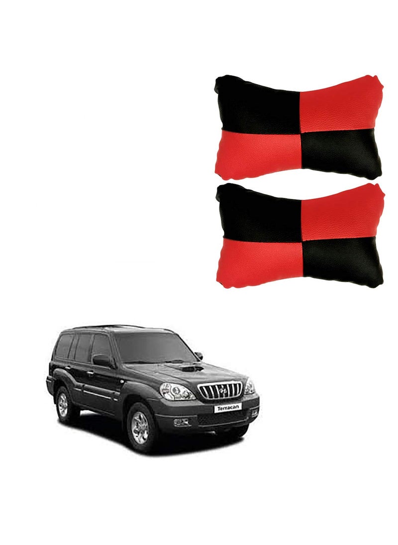 Adroitz AdroitZ Red Neck Rest Soft Cushion in Leatherette Material Check Design for Car_299  - Image 1