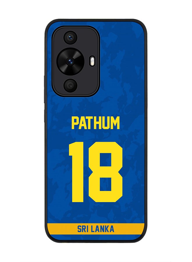Stylizedd Rugged Black Case for Huawei nova 12s / Huawei nova 11/ Huawei nova 12 Lite 4G, Slim fit Soft Cover - Team Sri lanka Pathum Nissanka, Jersey No 18 - Image 1