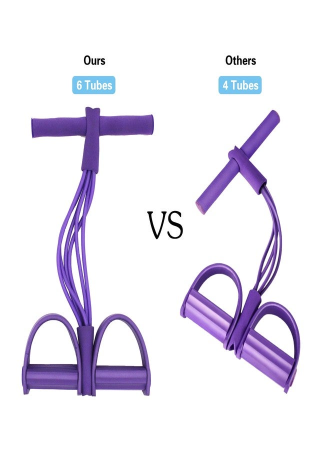 VKSG Multi-Function Tension Rope Band & Pedal Puller Resistance Band, 6-Tube Elastic Yoga Pedal Puller Resistance Band, for Abdomen/Waist/Arm/Leg Stretching Slimming Training (Purple) - Image 3