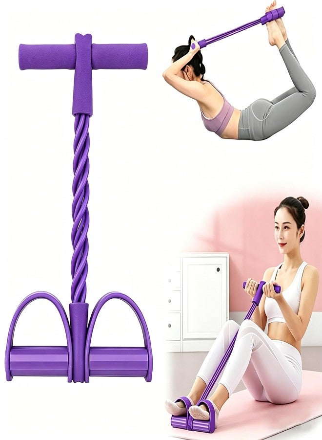 VKSG Multi-Function Tension Rope Band & Pedal Puller Resistance Band, 6-Tube Elastic Yoga Pedal Puller Resistance Band, for Abdomen/Waist/Arm/Leg Stretching Slimming Training (Purple) - Image 1