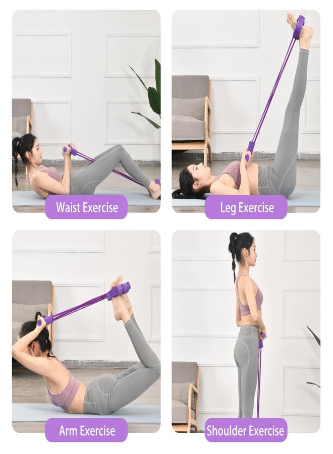 VKSG Multi-Function Tension Rope Band & Pedal Puller Resistance Band, 6-Tube Elastic Yoga Pedal Puller Resistance Band, for Abdomen/Waist/Arm/Leg Stretching Slimming Training (Purple) - Image 2