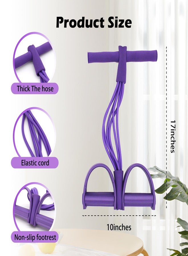 VKSG Multi-Function Tension Rope Band & Pedal Puller Resistance Band, 6-Tube Elastic Yoga Pedal Puller Resistance Band, for Abdomen/Waist/Arm/Leg Stretching Slimming Training (Purple) - Image 4
