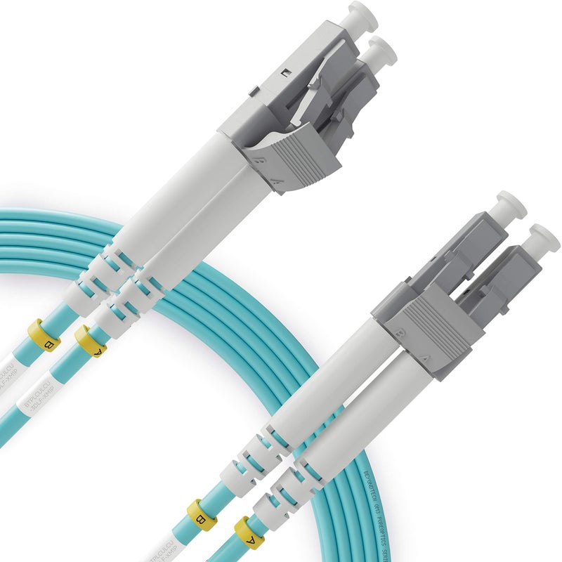 BEYONDTECH كابل تصحيح الألياف BEYONDTECH LC إلى LC متعدد الأوضاع - 1م (3 قدم) - 50/125um OM3 10G LSZH سلسلة PureOptics - Image 1