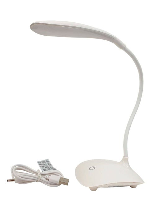 Desk lamp that works either with batteries or a USB connection (does not charge)