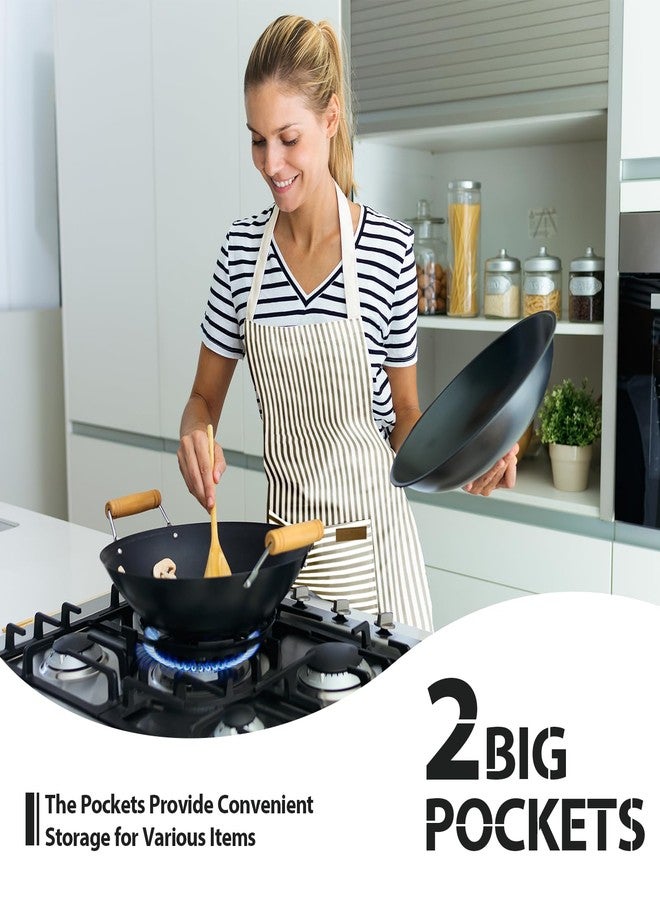 VALOME 2 Pack Kitchen Aprons, Apron for Cooking with 2 Pockets, Unisex Adjustable Neck Strap Chef Aprons for Men Women (BLACK & BROWN) - Image 5