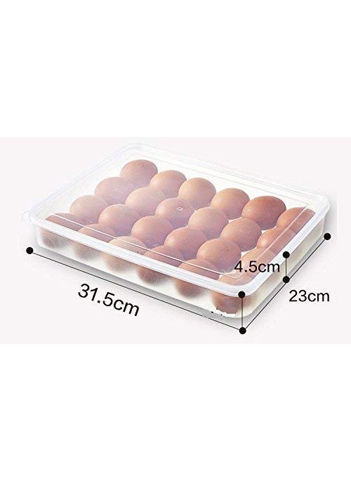 Kamini Enterprise Kamini Enterprise Singal Layer 24 Egg Storage BoxFood Storage Box24 Grid Egg Holder with Tray Plastic Carrier Cases Multicolour  - Image 3