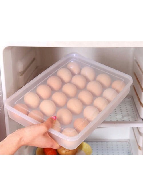 Kamini Enterprise Kamini Enterprise Singal Layer 24 Egg Storage BoxFood Storage Box24 Grid Egg Holder with Tray Plastic Carrier Cases Multicolour  - Image 5