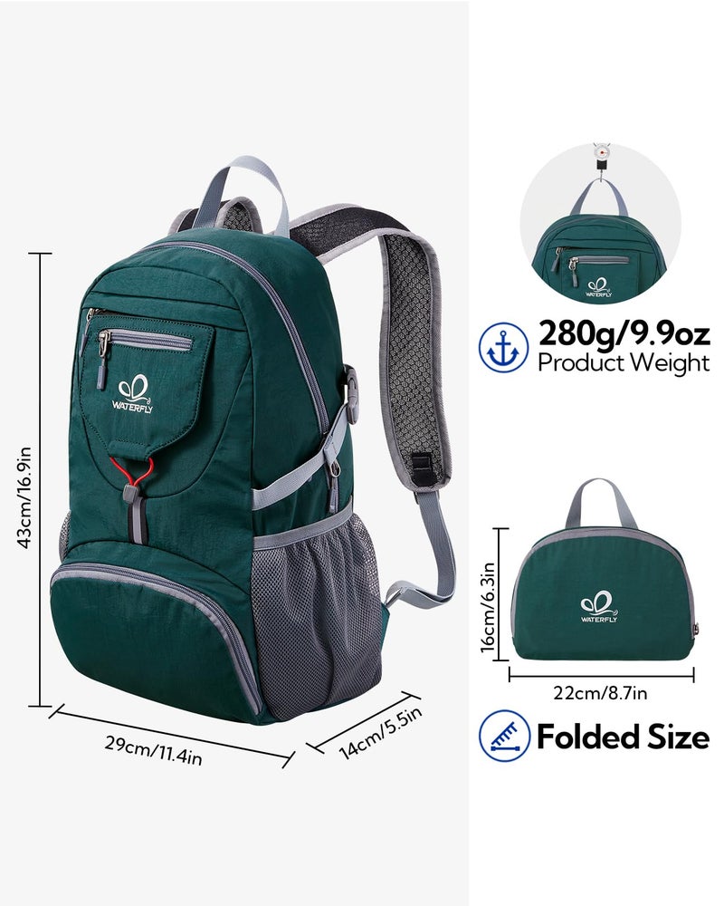 WATERFLY Small Lightweight Packable Backpack: 20l Ultra Light Foldable Travel Hiking Camping Daypack Day Pack for Man Woman - Image 3