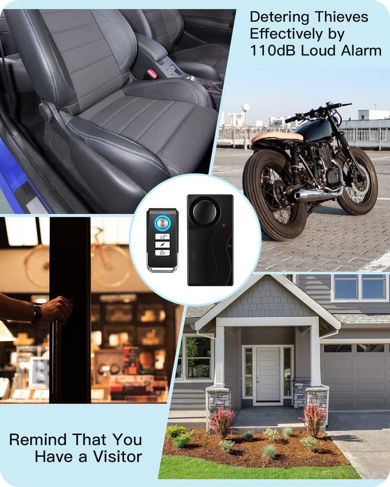 wsdcam 110db Motorcycle Alarm with Remote Control Wireless Vibration Anti-Theft Bike/Motorbike/Vehicle Security Alarms, Door and Window Alarm - Image 3