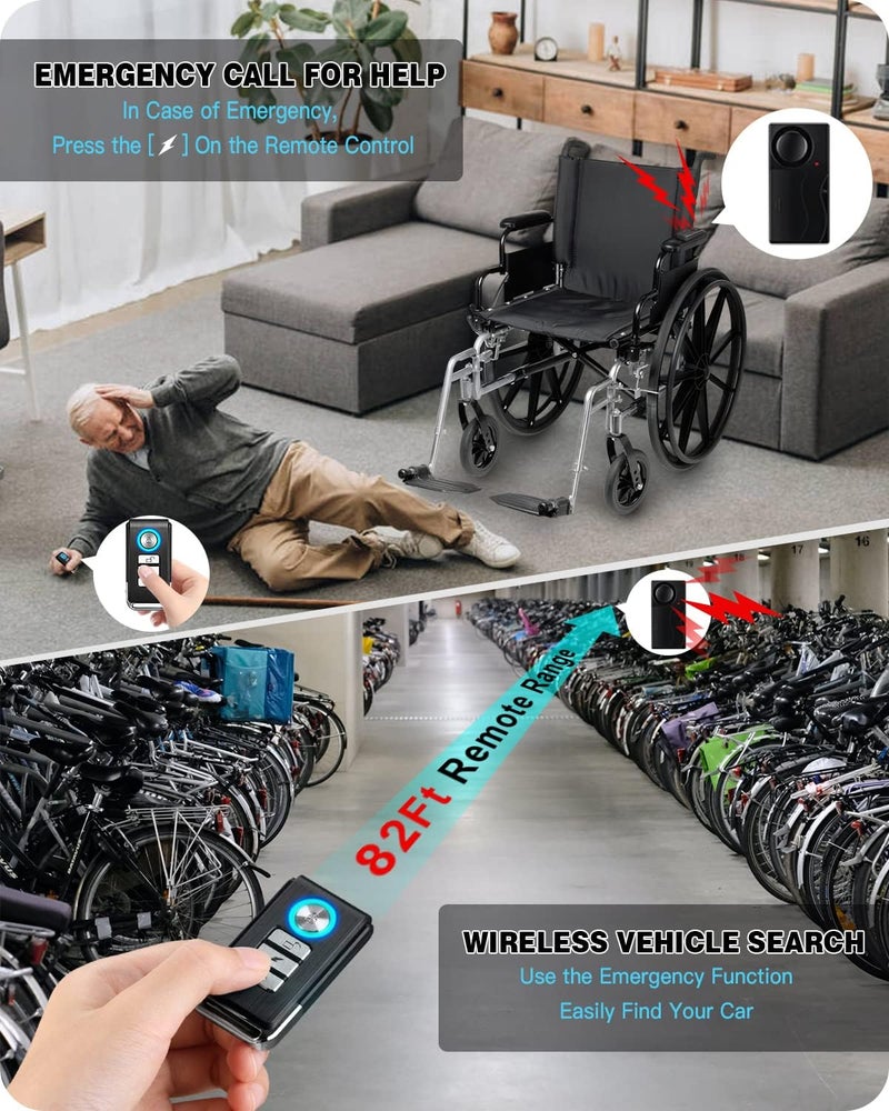 wsdcam 110db Motorcycle Alarm with Remote Control Wireless Vibration Anti-Theft Bike/Motorbike/Vehicle Security Alarms, Door and Window Alarm - Image 4