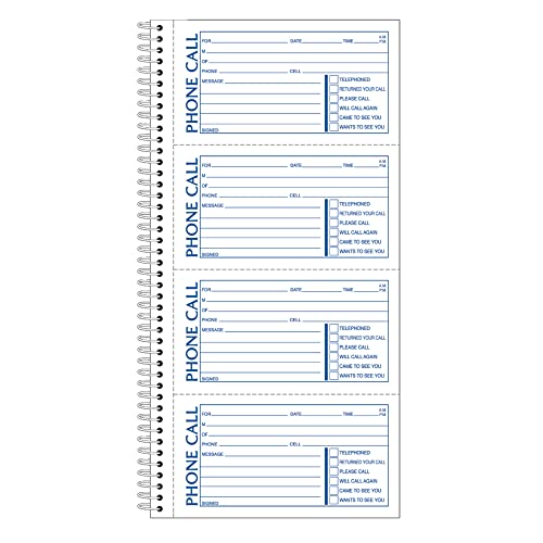 Adams Phone Message Book, Carbonless Duplicate, 5.50 x 11 Inches, 4 Sets per Page, 400 Sets per Book (SC1154D) - Image 1