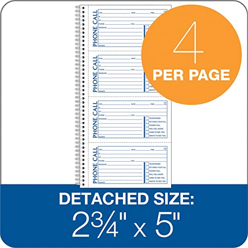 Adams Phone Message Book, Carbonless Duplicate, 5.50 x 11 Inches, 4 Sets per Page, 400 Sets per Book (SC1154D) - Image 4