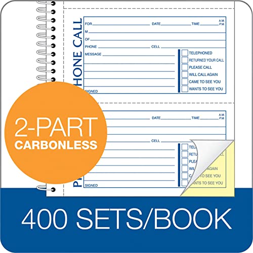 Adams Phone Message Book, Carbonless Duplicate, 5.50 x 11 Inches, 4 Sets per Page, 400 Sets per Book (SC1154D) - Image 5