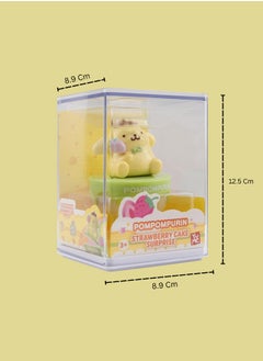MODI Sanrio Pompompurin Collectible Figurine – Cute Pink Cupcake-Themed Toy, Small Desk Decor, Anime Character Mini Figure, Kawaii Gift for My Melody Fans, Strawberry Cake Surprise, 9cm  - Image 3