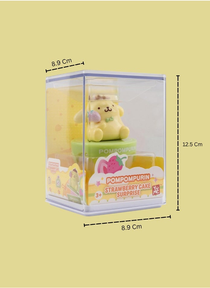 MODI Sanrio Pompompurin Collectible Figurine – Cute Pink Cupcake-Themed Toy, Small Desk Decor, Anime Character Mini Figure, Kawaii Gift for My Melody Fans, Strawberry Cake Surprise, 9cm  - Image 3
