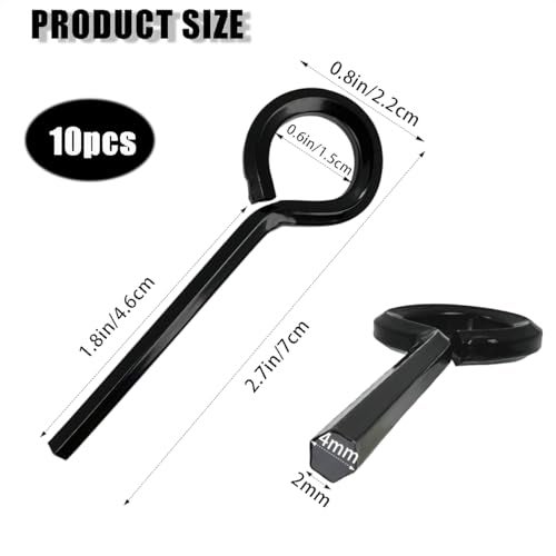 Qoaimu 10 Pack 5/32 inch Standard Hex Dogging Key with Full Loop, Black Hex Dogging Key, Allen Key Sets Wrench Fit on Keychain Push Bar Panic Exit Device Key, Solid Metal - Image 2