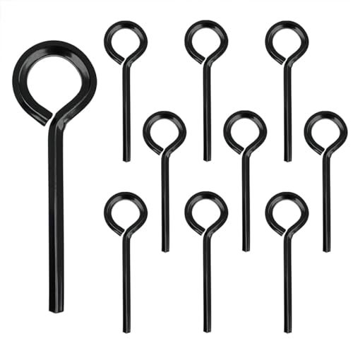 Qoaimu 10 Pack 5/32 inch Standard Hex Dogging Key with Full Loop, Black Hex Dogging Key, Allen Key Sets Wrench Fit on Keychain Push Bar Panic Exit Device Key, Solid Metal - Image 1
