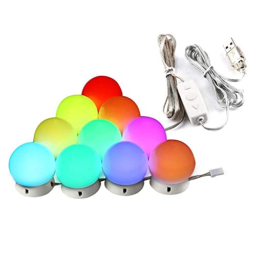 Auslese® 18W 10 LED RGB Vanity Makeup Mirror Lights Dimmable 16 Colors & 4 Modes with Remote Control Adjustable Brightness for Dressing Studio Glow Light - Image 1