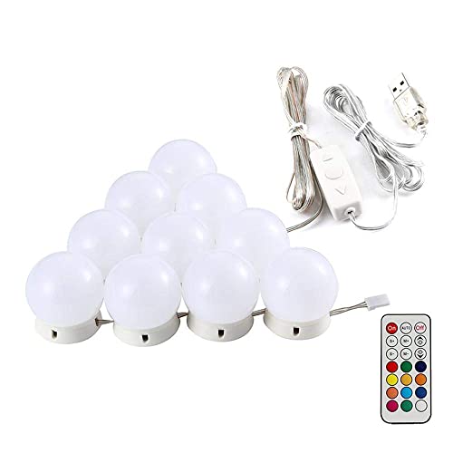 Auslese® 18W 10 LED RGB Vanity Makeup Mirror Lights Dimmable 16 Colors & 4 Modes with Remote Control Adjustable Brightness for Dressing Studio Glow Light - Image 2