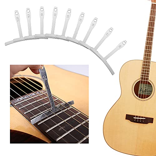 Dreamtop 9 Pcs Guitar Radius Gauge Under string Radius Gauge String Gauges Luthier Tools for Guitar Fretboard Radius Gauge - Image 4