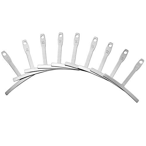Dreamtop 9 Pcs Guitar Radius Gauge Under string Radius Gauge String Gauges Luthier Tools for Guitar Fretboard Radius Gauge - Image 1
