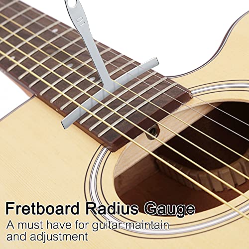 Dreamtop 9 Pcs Guitar Radius Gauge Under string Radius Gauge String Gauges Luthier Tools for Guitar Fretboard Radius Gauge - Image 5