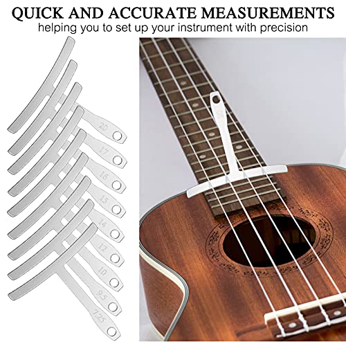 Dreamtop 9 Pcs Guitar Radius Gauge Under string Radius Gauge String Gauges Luthier Tools for Guitar Fretboard Radius Gauge - Image 2