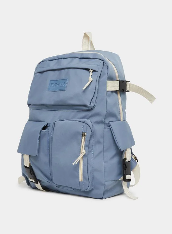 Styli Styli Girls Blue Buckled Pocket Backpack