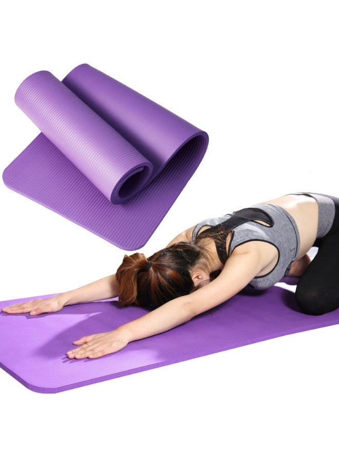 NBR Yoga Exercise Mat with Carrying Strap and Bag 183cm L x 61cm W x 10MM Thick, Purple - Image 2