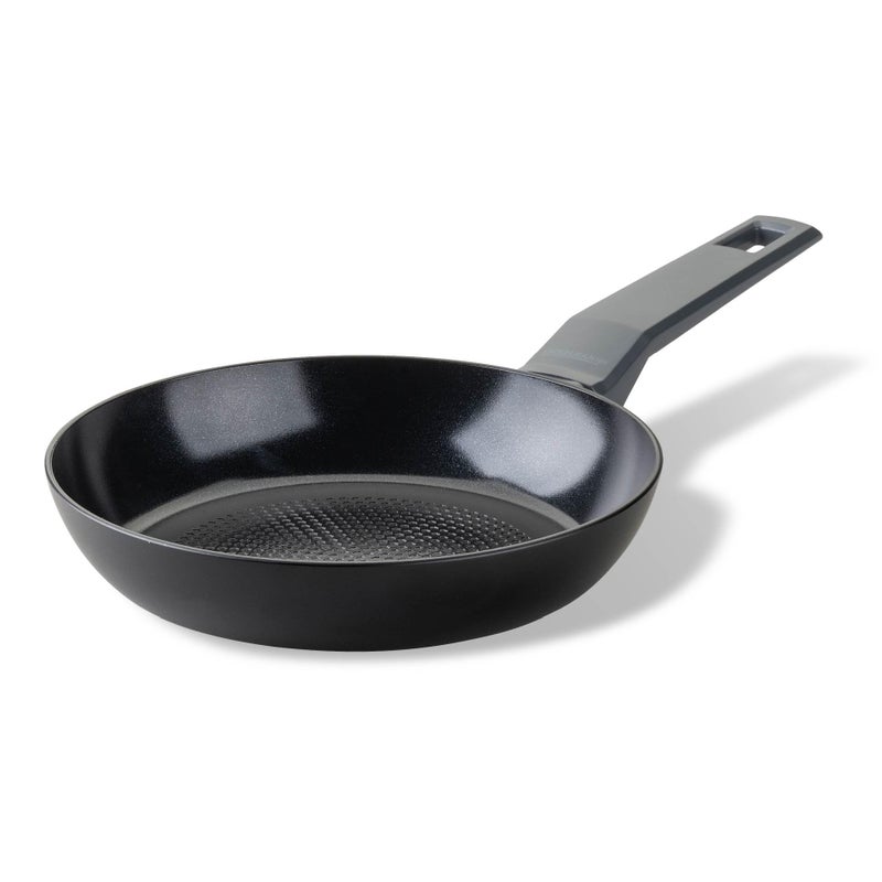 Fackelmann STATEMENT 20cm Frying Pan Recycled Aluminium NonStick PFAS Free Ceramic Coating Honeycomb Base Structure Comfort Grip Handle All Stoves Including Induction 355x20x4cm Ash Grey