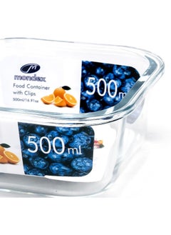 Mondex Borosilicate Glass Square Food Saver Food Storage Container Lunchbox With 503Ml Capacity, Openable And Secure Air Vent, Silicone Seal, Plastic Lid  - Image 5