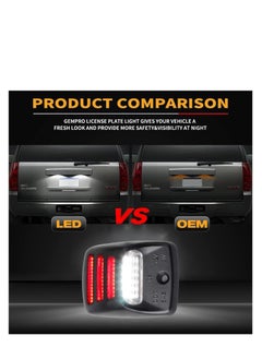 SYOSI Red OLED Neon Tube LED License Plate Light Lamp, Red OLED Neon Tube Pure White SMD LED License Plate Light Assembly Replacement for Toyota Tacoma 2005-2015 & Tundra Pickup Truck 2000-2013,81271-0C010  - Image 3