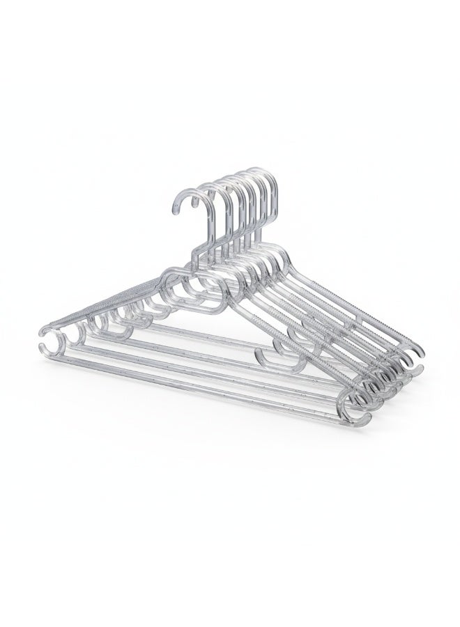 تيتيز طقم علاقات ملابس بلاستيك شفاف 6 حبة لتنظيم الخزانة وتوفير المساحة - Image 1