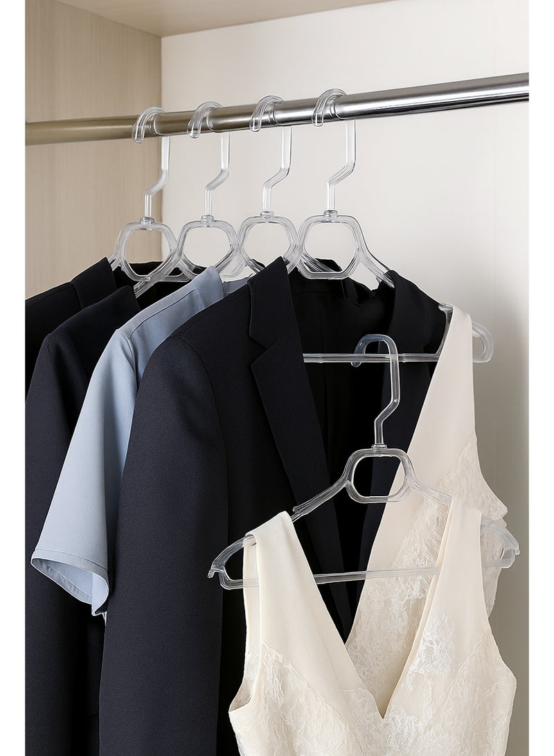 تيتيز طقم علاقات ملابس بلاستيك شفاف 6 حبة لتنظيم الخزانة وتوفير المساحة - Image 4