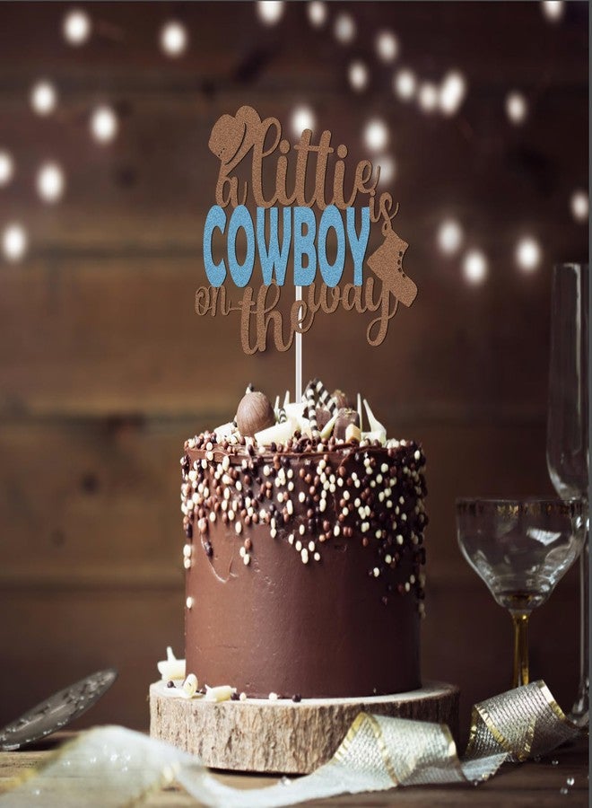 CANIPHA Cowboy Cake Topper Decoration, Glitter Cowboy Baby Shower Decorations Cowboy Cake Decors Western Themed Cake Topper, Cowboy Boy Birthday Cake Toppers for Home Party Baby Shower Photo Props Supplies - Image 5