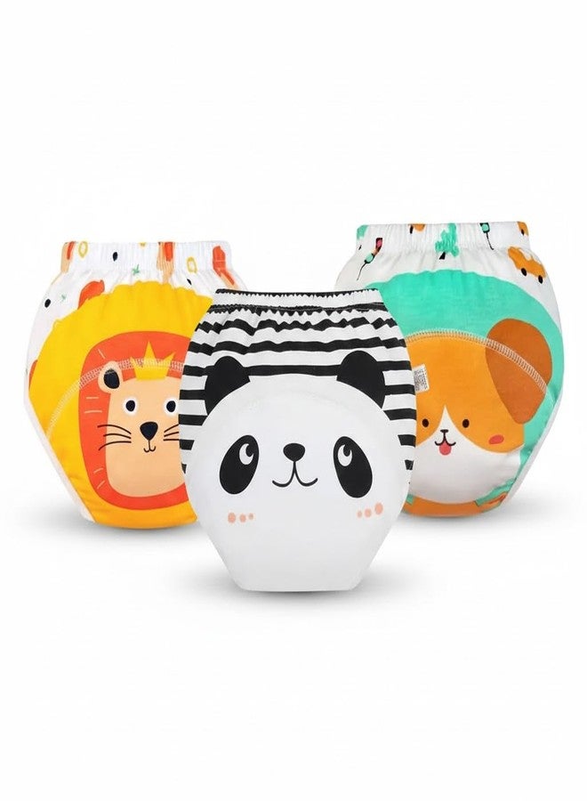 ASJAR Baby Washable Cloth Diaper | Leak-Proof Reusable Training Underwear Cartoon Printed | Pack of 3 | Multicolor | Size : S,M,L,XL | (L) - Image 1