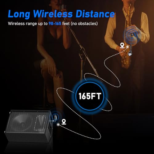 KIMAFUN 2.4G Wireless Saxophone Microphone, Clip-on Instrument Microphone, 100ft Range, Plug and Play, Wireless Transmitter & Receiver for Saxophone, French Horn, Trumpet, Trombone, G120 - Image 2