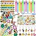 Winrayk 98Pcs Tropical Luau Party Favors Hawaiian Birthday Supplies Straw Mini Bubble Wand Slap Bracelet Keychain Sticker Pinata Filler Goody Bag Stuffer Kids Summer Pool Beach Hawaiian Party Favors - Image 2