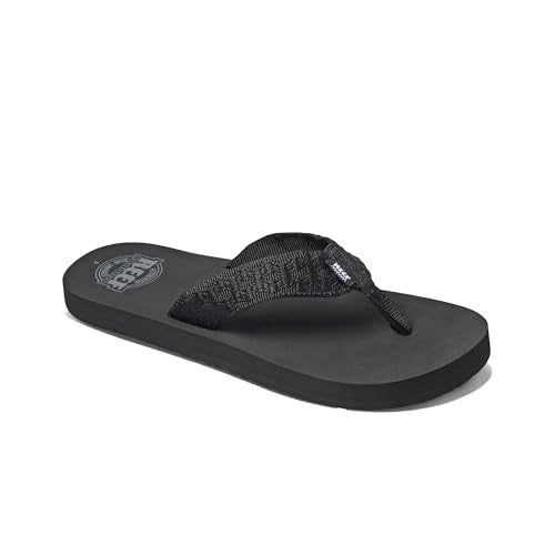 Reef Smoothy Mens Beach Flip Flop, Soft Woven Strap Made From 100% Recycled PET, Black, 15 - Image 2
