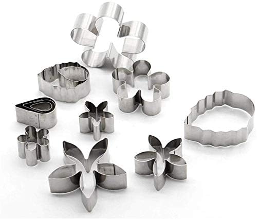 UNIQUE CART - 12 Pcs Small Stainless Steel Flower & Leaf Cookie Cutter Set Fondant Biscuit Cutter Cake Molds DIY Tools - Image 2